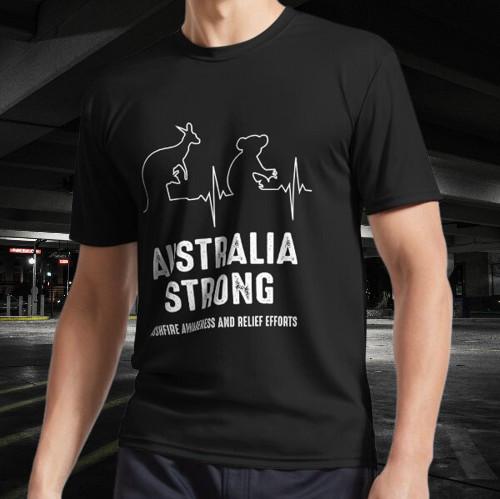 Australia Strong Kangaroo and Koala heartbeat Funny Size Mode American T-shirt L