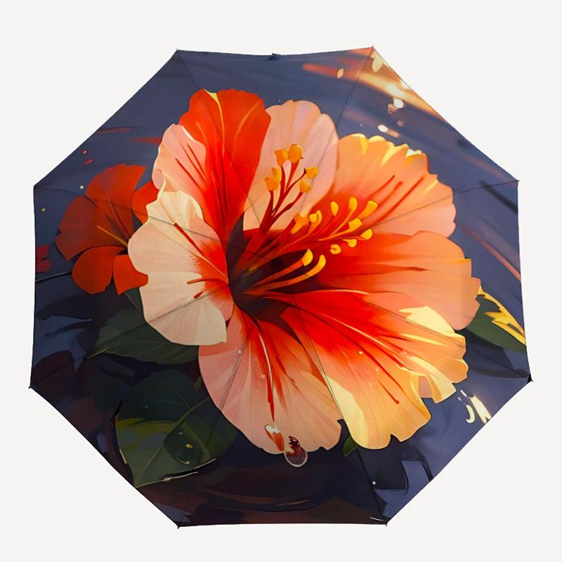 

1PC Flower Bloom Automatic Folding Umbrella, Portable & Foldable Design with 8 Ribs, Casual Outdoor Accessory, Umbrella for Windproof82