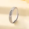 S925 Ping An Happy Couple Sterling Sølv Par Ringer Enkel og Lett Luksus Ins Spesialinteresse Design Avansert Ring