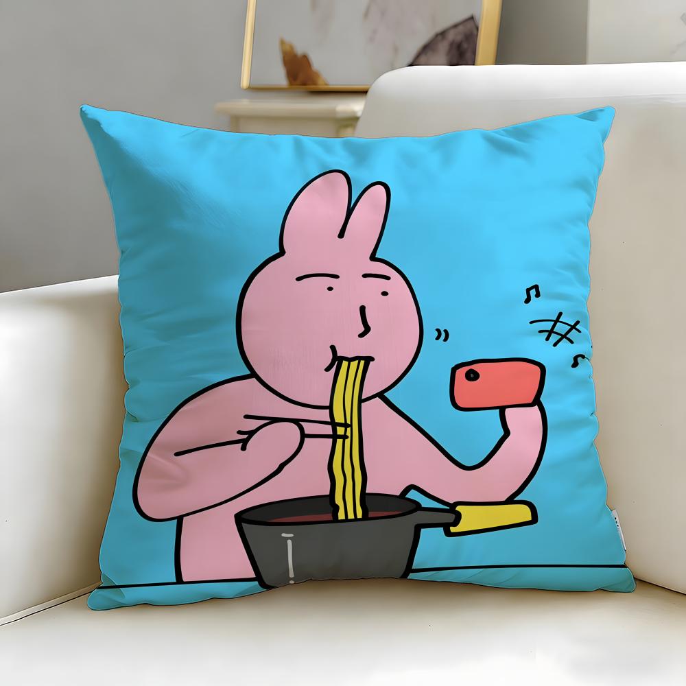 Klassische Cartoon-Freund Hase Kissenbezug Weich Leicht zu Waschen Kissenhülle Vielseitig für Sofa Bett Reisen und Büro