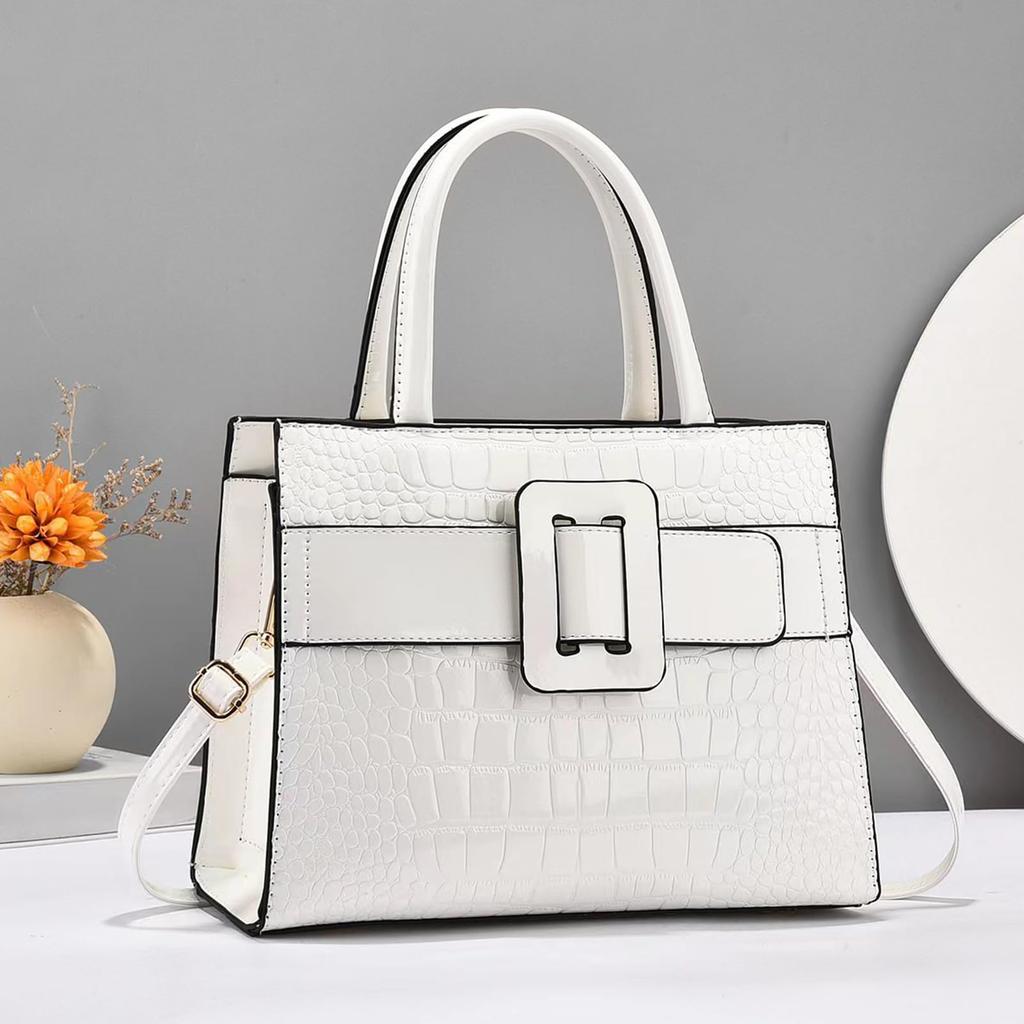 NICOLE & DORIS Women's Crocodile Dial Handbag, 2-Way Shoulder Bag, Crossbody Bag, Large Capacity, Waterproof, Divided, Three-Layered Design, Bottom