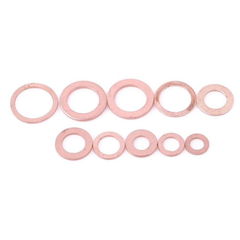 Copper Sealing Solid Gaskets Washer Sump Plug Oil For Boats Crushes Flat Seal Rings Tool Hardware Accessories Copper Was