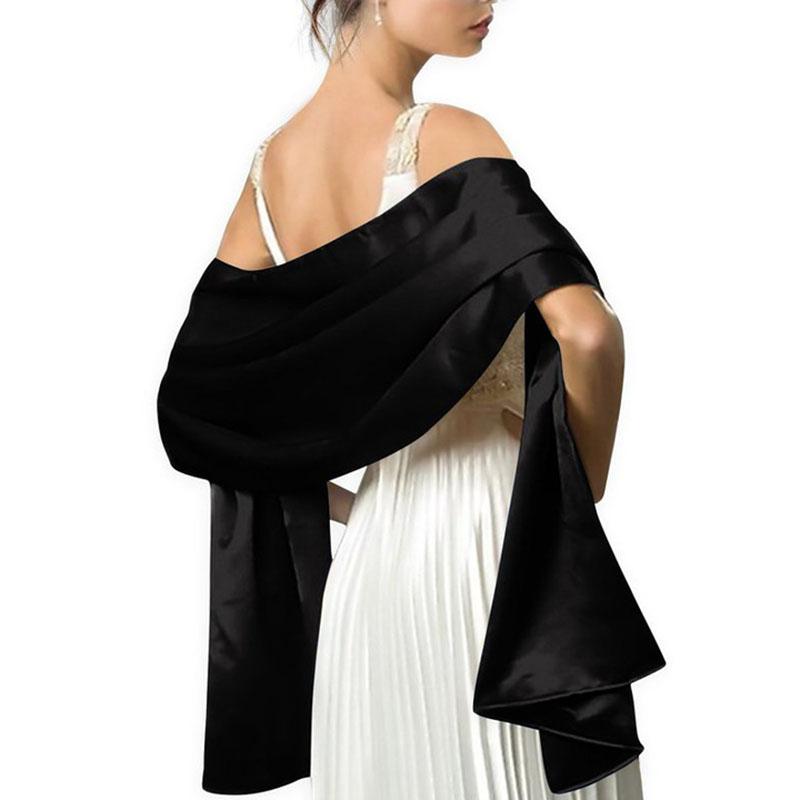 

Свадебная церемония танцевальный бал женский атласный платок для девочек вечерняя вечеринка банкет выпускной длинный шарф простой дизайн сплошной цвет S
