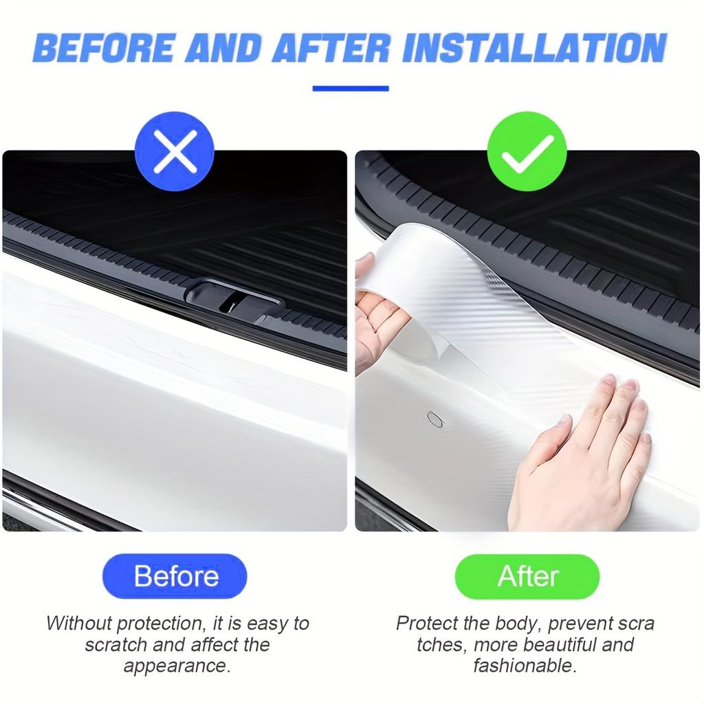 GTIEQ1 Carbon Fiber Car Door Edge Bumper Protector 3D Sticker Tape Wrap Transparent Anti-Scratch Film Vehicle Protect  Waterproof Body