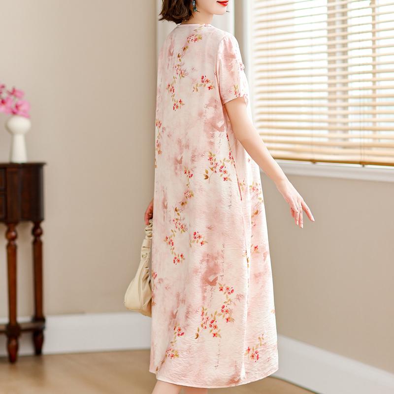 Letní elegantní šaty pro ženy plus size ležérní s krátkým rukávem dlouhé šaty letní vintage oblečení