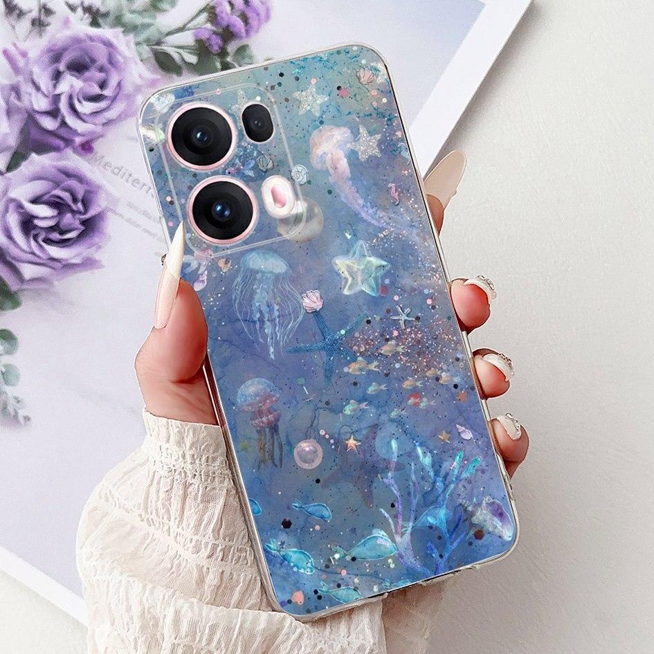 For OPPO Reno13 Pro 5G Case CPH2697 Fashion Flower Butterfly Soft Silicone Phone Cover For OPPO Reno 13 CPH2689 Reno13Pro Bumper