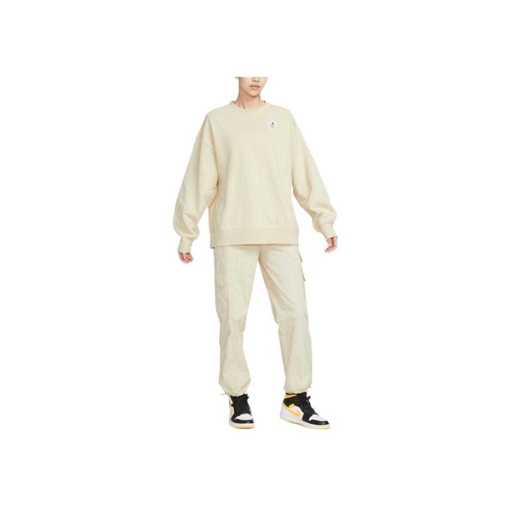 Jordan Logo Patch Detail Crewneck Casual Loose Fleece Pullover Sweatshirt Women sweatshirt Off-White DQ4600234