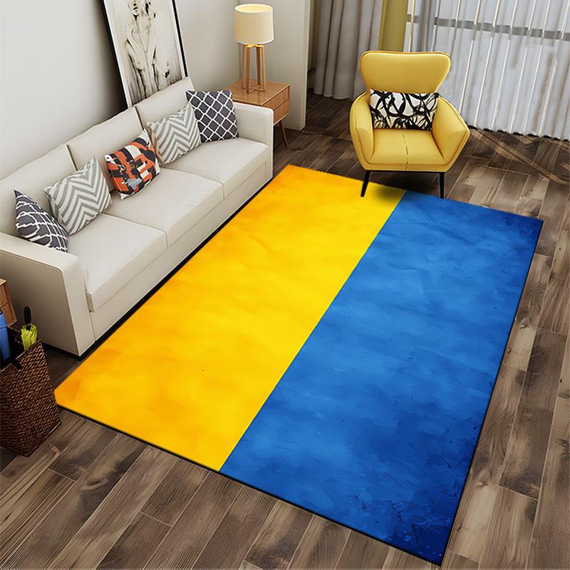 Yellow and Blue Abstract Design suitable as a non-slip mat for the living room or bedroom sofa