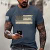 Men's Fashion Casual Short Sleeve Round Neck Independence Day Flag T-Shirt Top