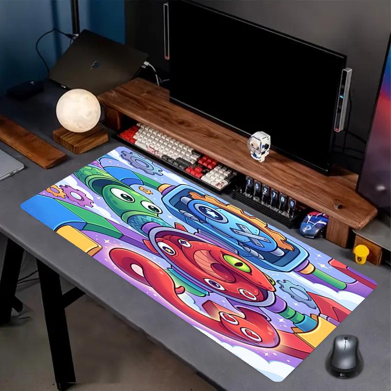 Game Rainbow Friends Print Mouse Pad, Anti‑Slip Desktop Keyboard Mat, for PC Laptop Gaming Working Daily Use, Cool Festival Surprise Gift