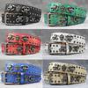 3D Scorpion Rivet Leather Belt: 7 Color Punk Snake Print, Unisex Y2K Fashion Accessory