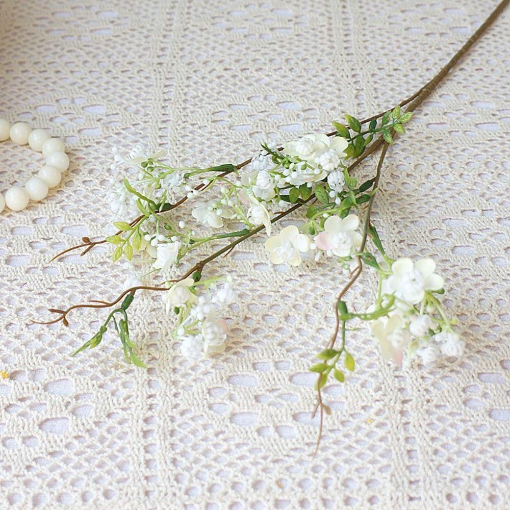 With Leaf Artificial Flower Single Small Flowers Plum Blossom Household Silk Flower  Courtyard