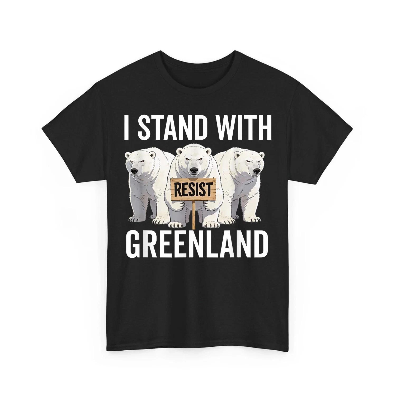 I Stand with Greenland Protest Polar Bear Greenland Denmark Unisex T-Shirt L