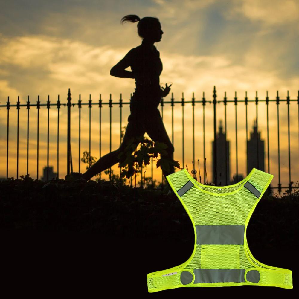 Reflective Vest with Arm Bands Running Gear Ultralight Mesh Safety Vest for Running Cycling Dog Walking Motorcycling