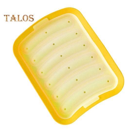 

Форма для колбасы, легко снимаемая, самодельная, многоразовая, прочная форма для хот-догов с крышкой, кухонные принадлежности жёлтый