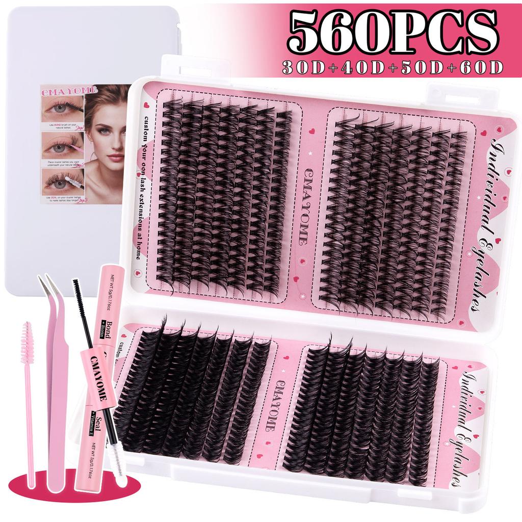 640 Tufts Of Diy Single Tufts Of Hair 10D100D Natural Dense D Song Segmented False Eyelash Extension Set