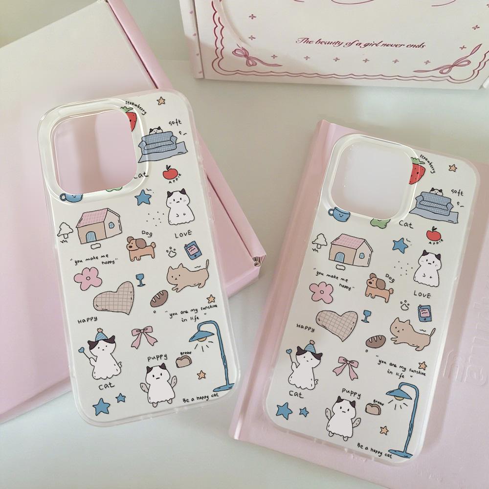 Painted Phone Case for iPhone 12 13 15 16 iPhone 16 12 13 14 15 Pro  14 15 16 Pro Max Coverage Shockproof Anti-Fingerprint Fresh Style Protective Case