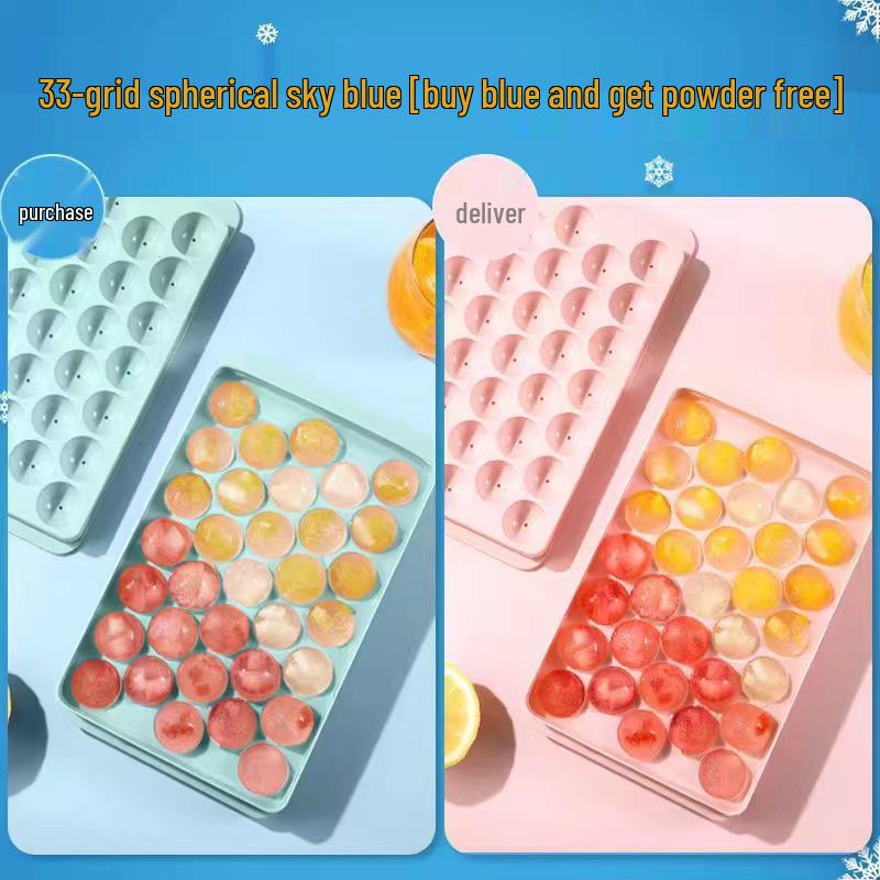Ice Cube Tray with Lid - 33-Cavity Creative Spherical Mold