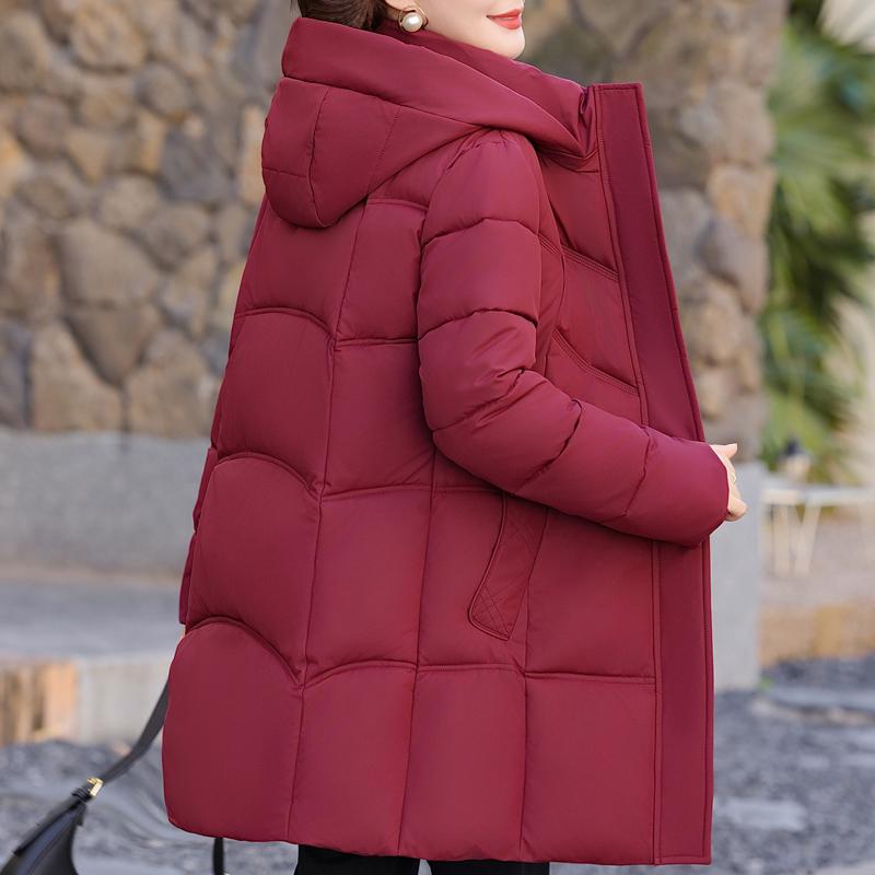 Plus Size 2XL-6XL Middle Age Women's Winter Jackets Hooded Elegant Loose Thick Warm Long Parkas Female Coats