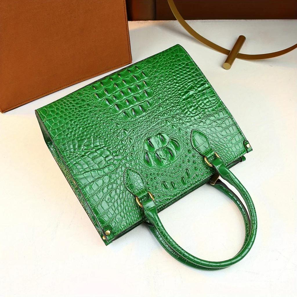 Standard Crocodile Shoulder Bag  Crossbody Tote Bag with Large Capacity  Women's Bag  Daily Traveler Bag  New Fashion