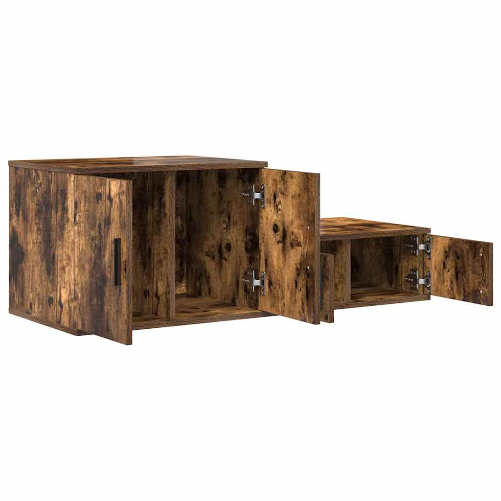 Storage Cabinet 2 pcs Smoked Oak 103 x 41 x 40 cm