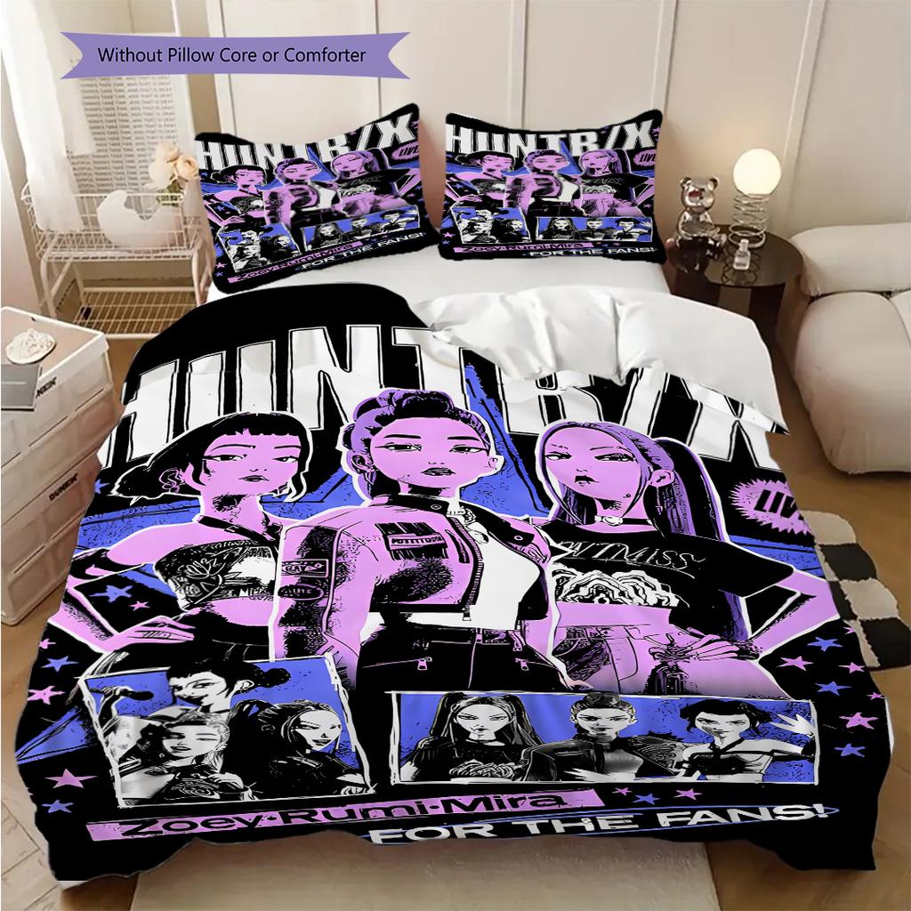 K-Pop Themed Poster Bedding, Duvet Cover, Pillowcase, Home Decoration, Birthday Gift (1 * Duvet Cover+2 * Pillowcase, Coreless)