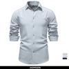 Premium Solid Color Long Sleeve Cotton Shirt for Men Button Down Linen Blend Soft Casual Spring Autumn Daily Wear Shirt