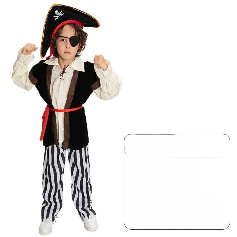 Halloween Cos Costume Children Pirate Clothes Party Costume Caribbean Pirate Captain Jack Dress Up