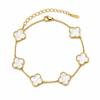 14K Gold-Plated Surgical Steel Bracelet, White Clover Bst1632