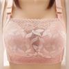 Lace Full Cup Gathered Bandeau Bra - Breathable, Wireless, Large Size
