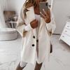 Women Winter Breasted Wool Coat Suit Collar Autumn Warm Fashion Outerwear