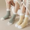3Pairs Winter Coral Fleece Socks Sleeping Mid Tube Socks Women Kawaii Floor Plush Socks  Winter