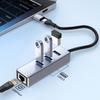 Aluminum Alloy USB C to RJ45 Networking Adapter With USB A Port And 3 USB Hubs Fast Speed 1000Mbps Ethernet Connection
