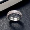 Exaggerated Luxury Unisex Ring, Copper-Plated Platinum-Plated Zircon Jewelry.