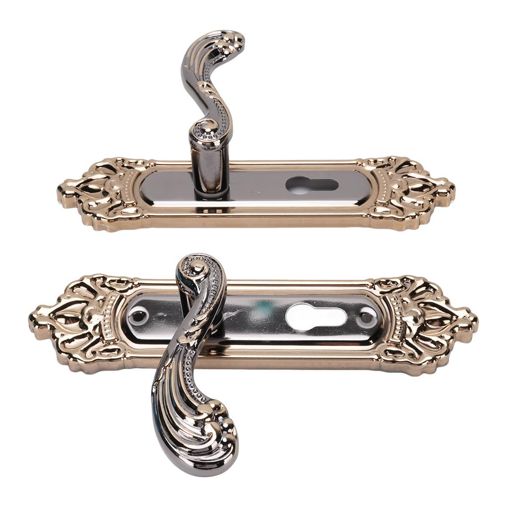 Door Handle Lock Set Aluminum Alloy European Style Universal Quiet Gate Lock for Bedroom Bathroom Office Kitchen