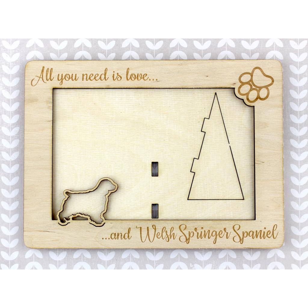 Welsh Springer Spaniel, Welsh Springer, Welsh Starter – Photo frame, engraved wooden frame | Art-Dog