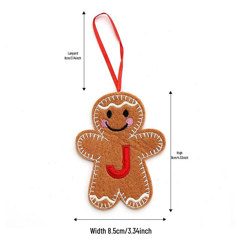 Christmas Gingerbread Man Ornaments: Festive Alphabet Hanging Decorations