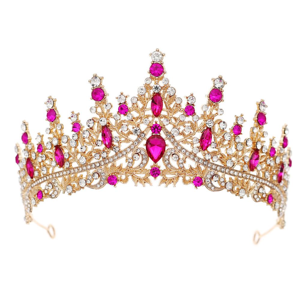 Krone Tiara Braut High End Prinzessin Krone Farbiger Kristall Königin Tiara Krone Barock Hochzeitskleid Stirnband