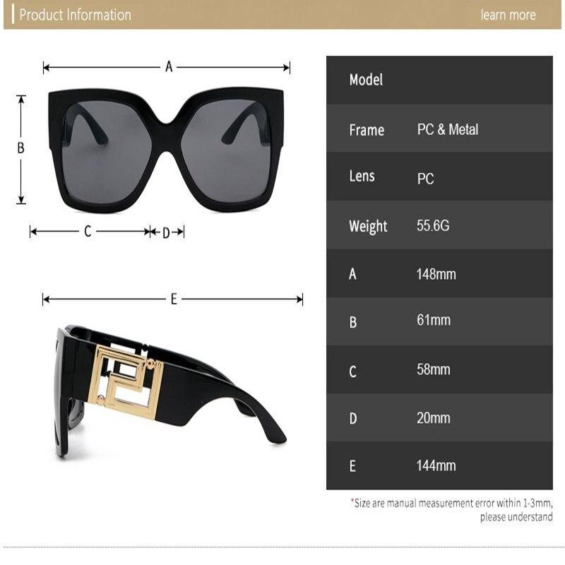 Fashion Big Frame Square Sunglasses Women Designer Sunglasses