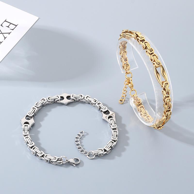 2026 Personalized Versatile Lip Chain Jewelry, Japanese and Korean Byzantine Emperor Chain Splicing Pig Nose Titanium Steel Trendy Men's Bracelet