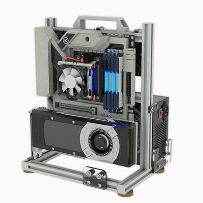 Açık Kasa Raf Dikey Şeffaf Yaratıcı Kişiselleştirilmiş Su Soğutma Mini ITX Basit MATX Platformu x99EATX