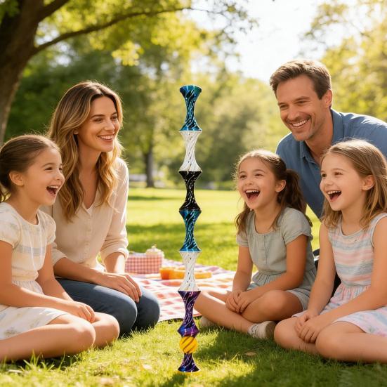 3D Printed Elastic Popping Ball And Pyramid Spiral Toy Stress Relief Fidget Toy for Adults And Kids Office Classroom Home Anxiety Relief