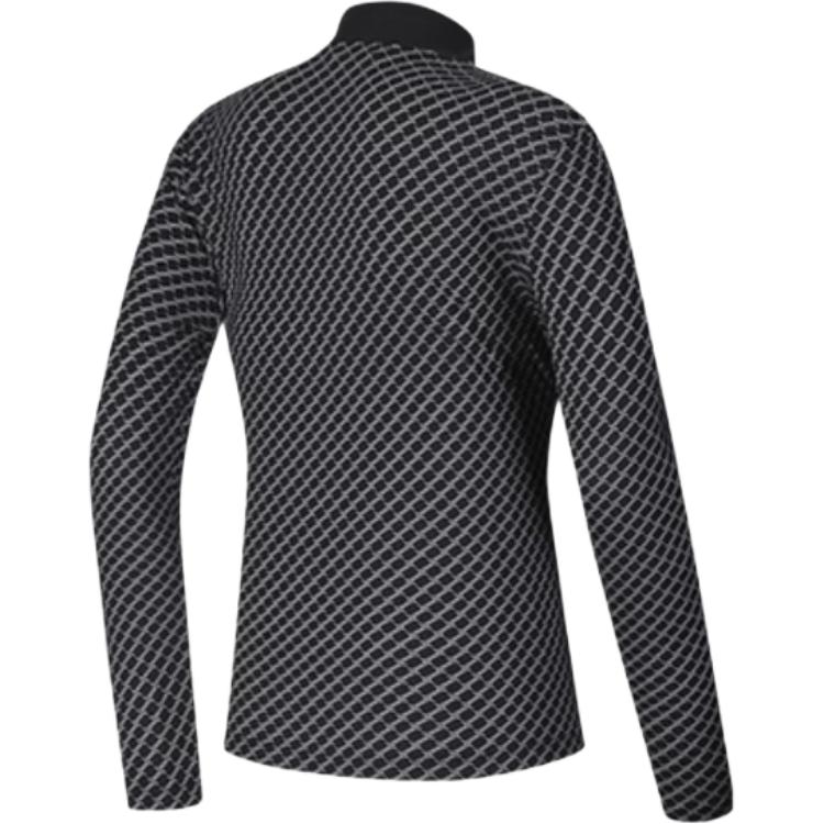 Fila SS24 All Over Print Mock Neck Long Sleeve Knit Top Women Tops Black A11W415215F-ZA