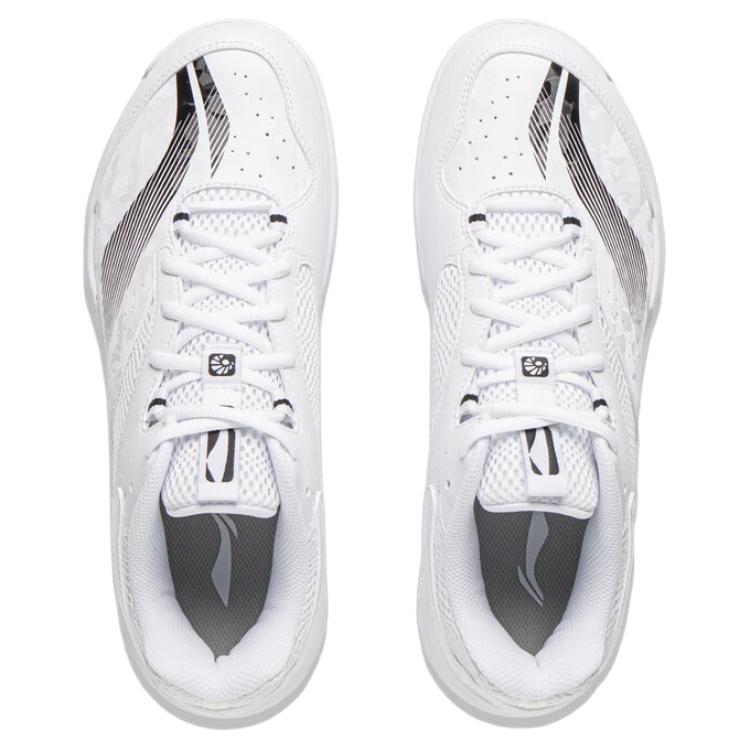 Li Ning Abrasion Resistant Breathable Low Top Badminton Shoes Unisex White AYTV015-4