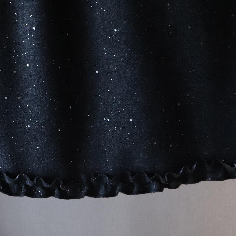 Bi Zheng 2024 Shiny Tweed Petite Slimming Lace Mini Skirt