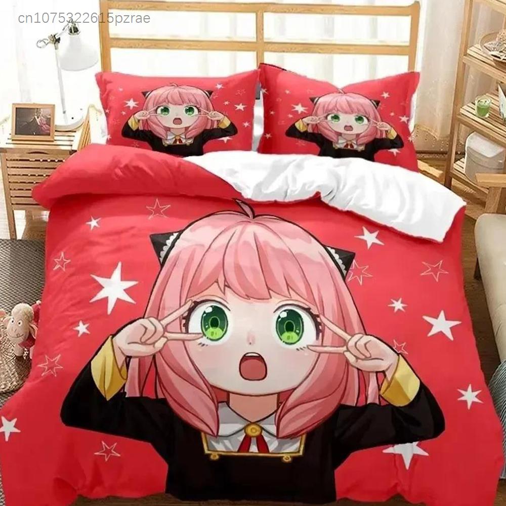3D Print Anime Spy × Family Anya Bedding Se Bedroom Soft Modern Bedspreads Comefortable Duvet Cover Quilt Cover And Pillowcase