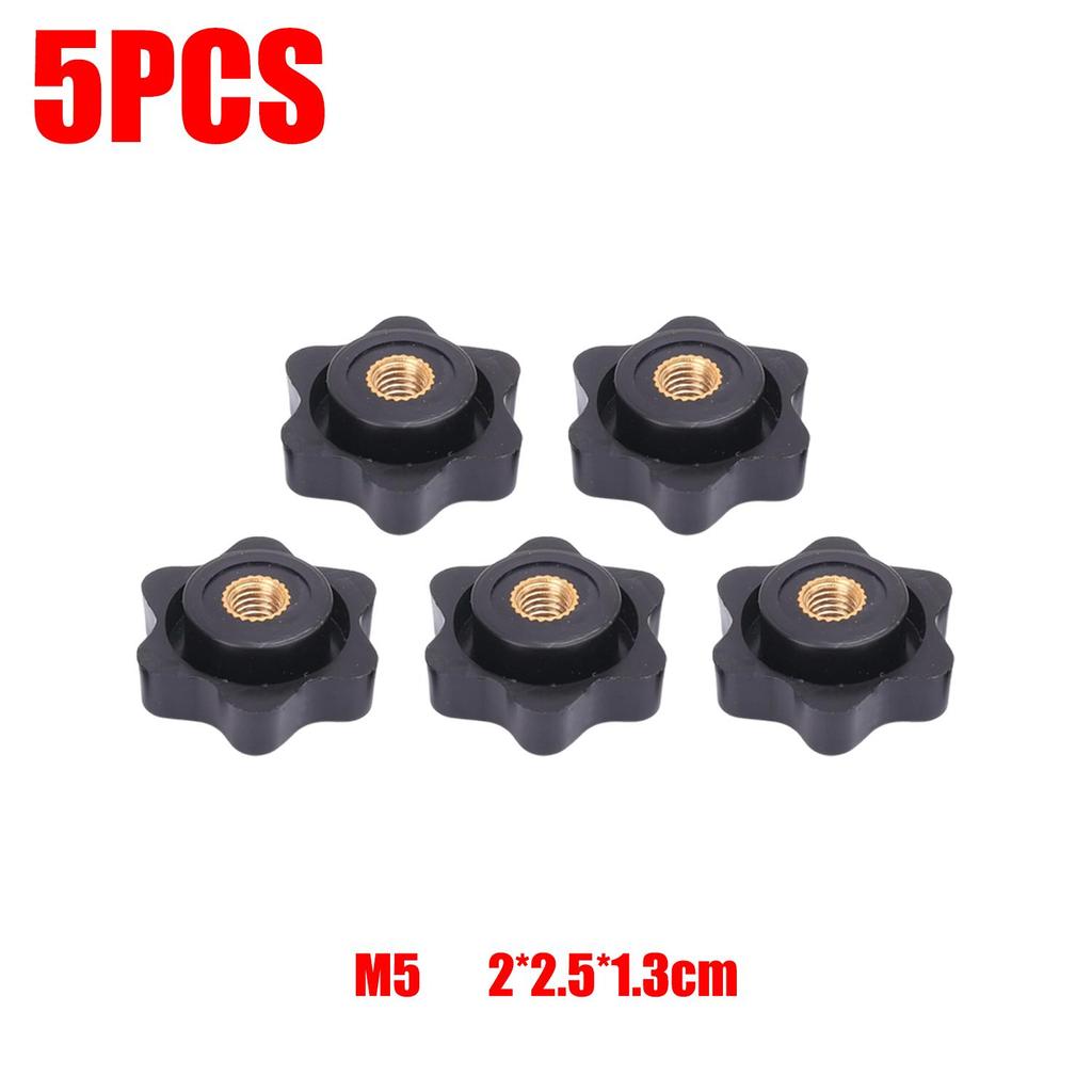 5/50Pcs Plum Blossom Handle Nut M4 M5 M6 M8 Blind Hole Copper Core Handle Knob Thread Mechanical Black Thumb Nuts Assortment