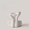 Human Body Femal Head Vase Small Flower Vase Modern White Ceramic Vase for Garden Home Living Room Table Art Statue Indoor Outdoor Decor