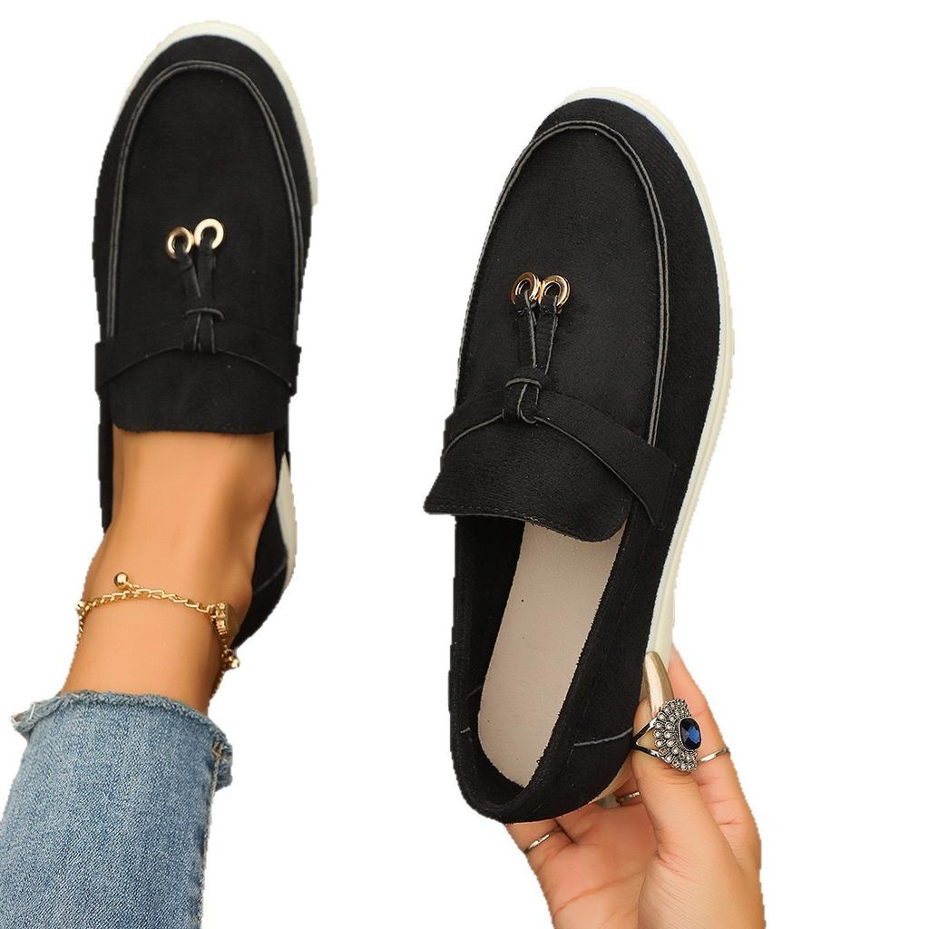 Women's Soybean Shoes Anti-fatigue Arch Support Tassel Decoration Soft Elastic Sole Comfortable Casual Sneakers