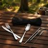 Washable Cutlery Pouch for Dining Portable Storage Bag Wear-Resistant Zippered Tableware Pouch Protective Zipper Straws Compact Bone Shaped